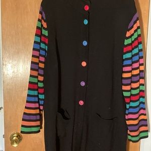Bob Mackie Black multi color sweater 2X
